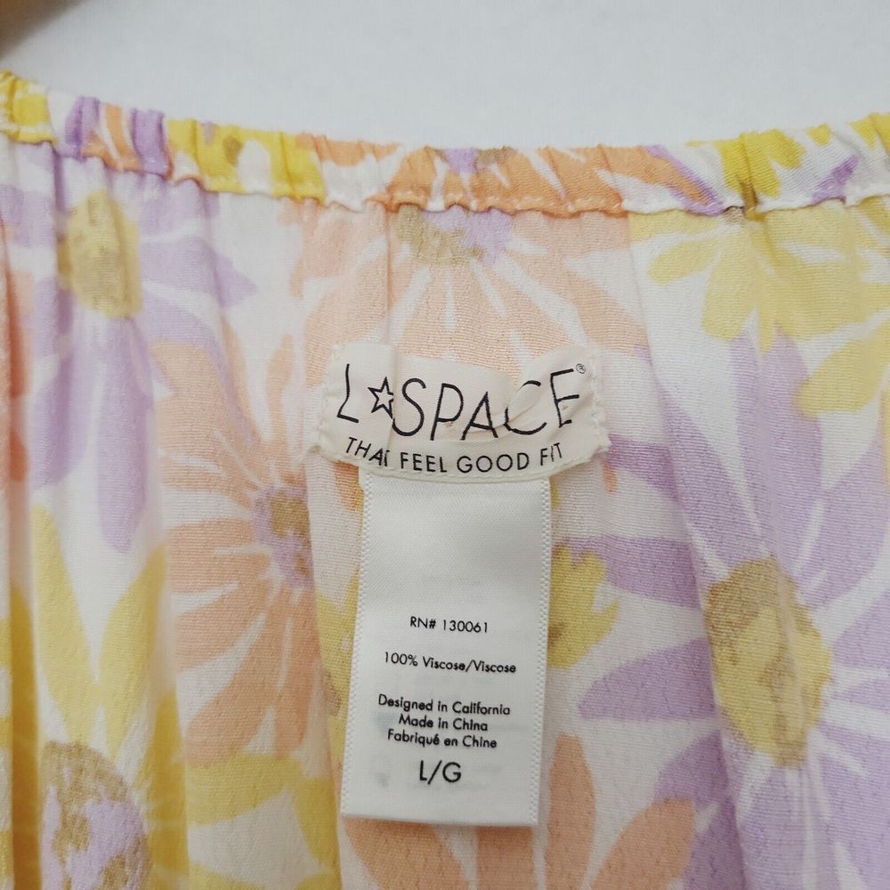 L*SPACE Feelin' Fine Mini Dress in Oopsie Daisy Cut Out Yellow Floral- Large - Picture 9 of 9